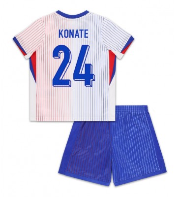 Francia Ibrahima Konate #24 Segunda Equipación Niños Eurocopa 2024 Manga Corta (+ Pantalones cortos)